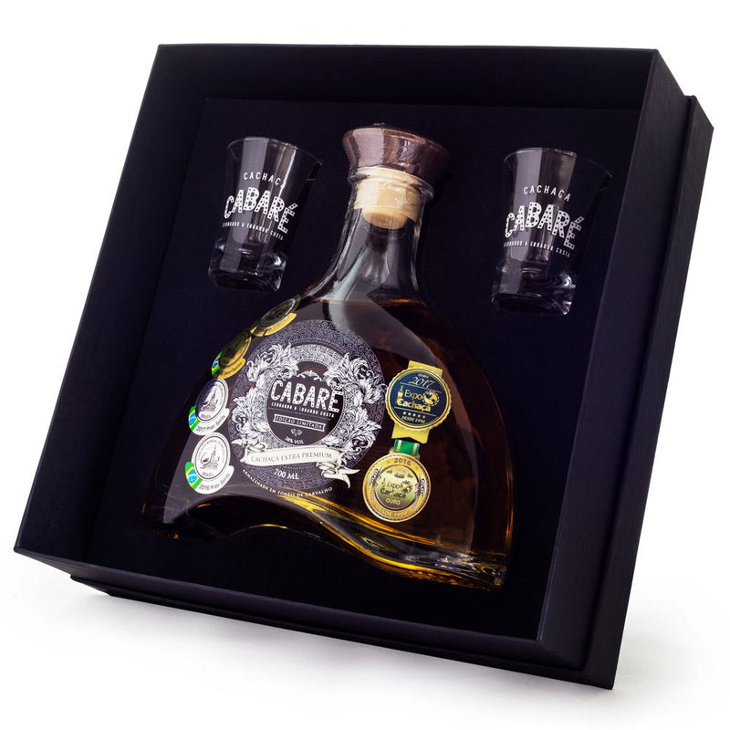Gift Set - Cachaca Cabaré Premium & 2 shot glasses
